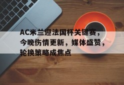 开云体育官网登录-AC米兰迎法国杯关键赛，今晚伤情更新，媒体盛赞，轮换策略成焦点